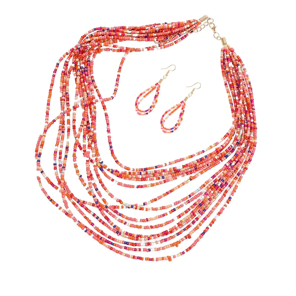 

Bohemian Style Necklace Earring Set Premium Material Long Term Use Wedding Party Accessories Dressing Jewelry Kit