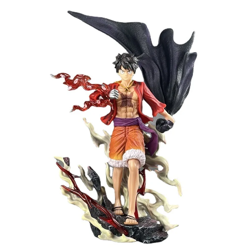 New 28cm Anime One Piece Luffy Figure Color Of Armament Gk Haki Four Emperors Statue Pvc Action Figurine Collection Model Toy