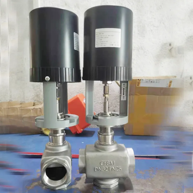 1PCS AC24V Analog Stainless Steel Electric Water Flow Control Valve 0-10V 4-20MA DN25 32 40 50