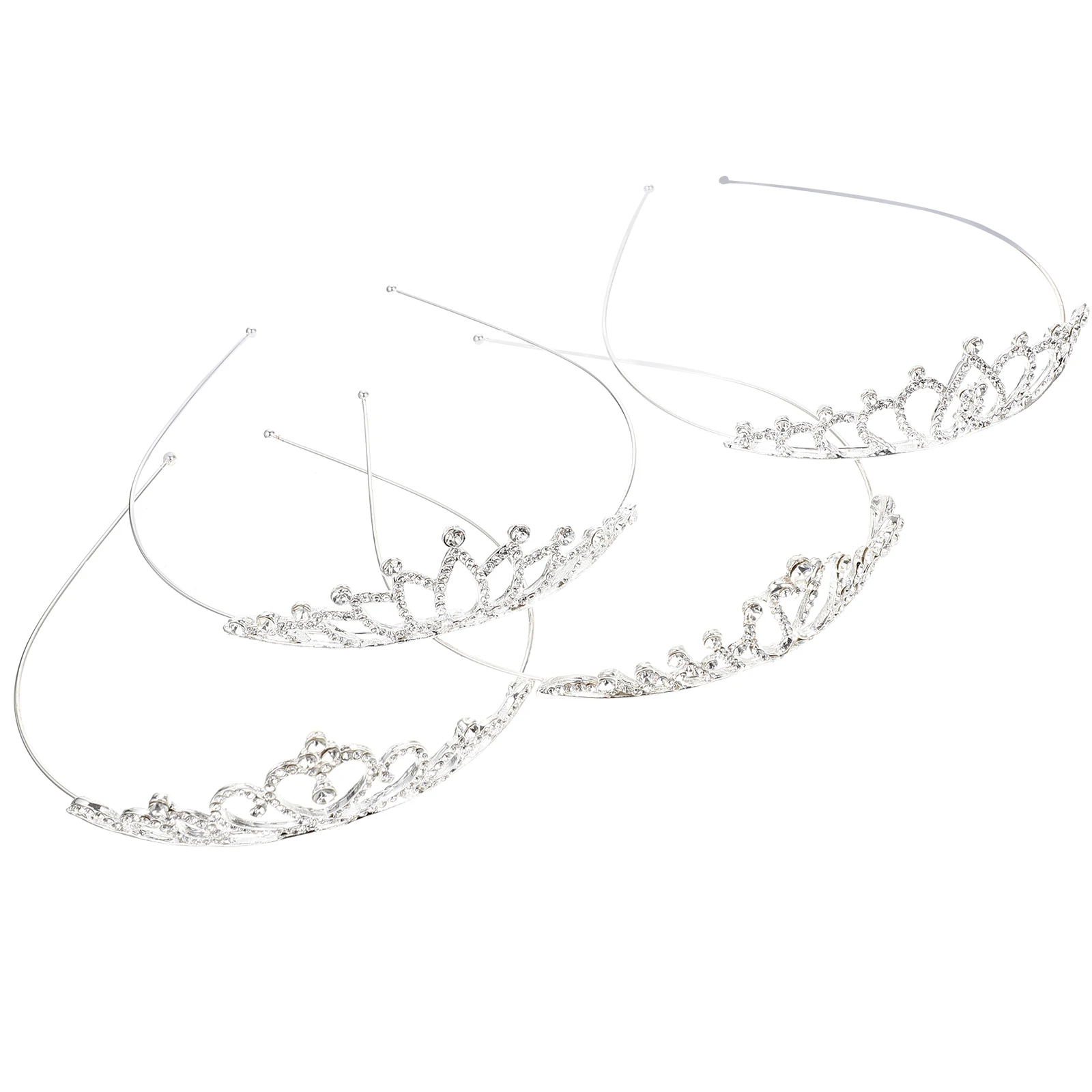 

4pcs Dance Headband Girls Rhinestone Hairband Durable Alloy Anti-Allergic Wedding Prom Party Costume Pageant Birthday Shiny