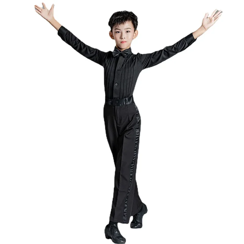 Boy Latin Ballroom Costume Children Latin Rumba Samba Dancewear Latin Dance Competition Clothes Tango Salsa Costume for Stage