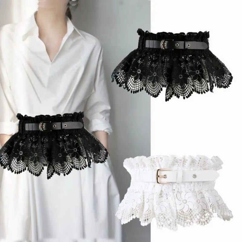 

Широкий эластичный пояс-корсет для женщин с кружевом, модный, эластичный, утягивающий, декоративный, для платья, простой, стильный