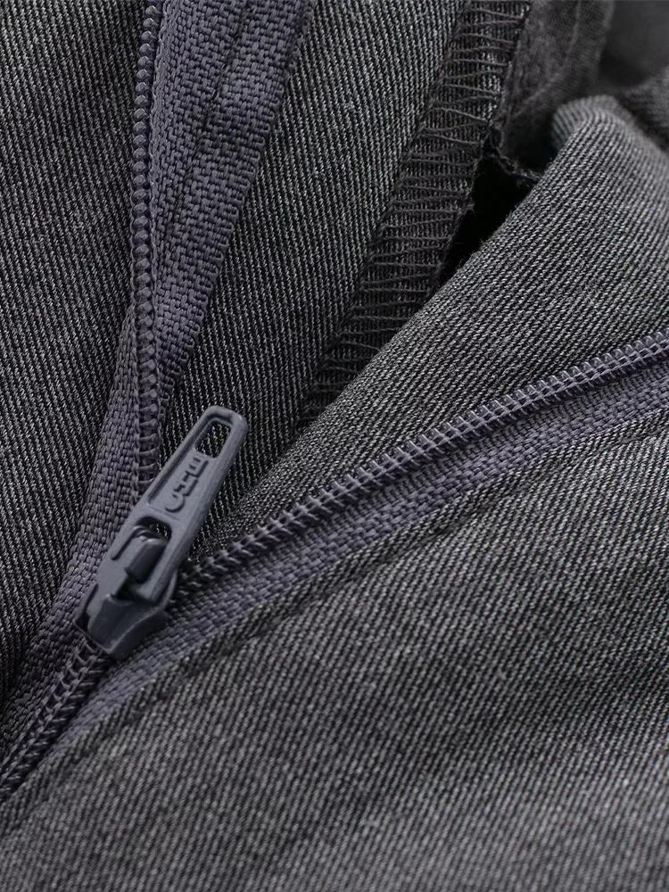 여성 패션 솔리드 앞 지퍼 스트레이트 팬츠 빈티지 하이웨이스트 풀 기장 여성 시크 레이디 트라우저