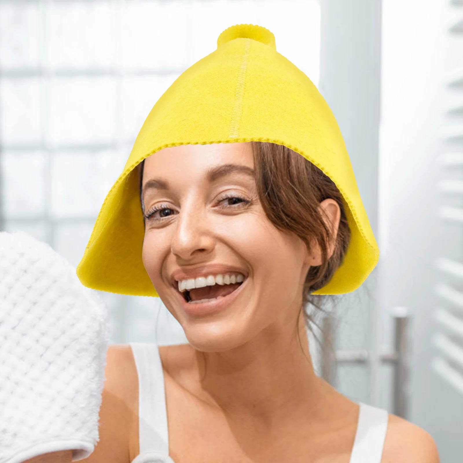 

Wool Felt Bathing Cap Breathable Lightweight Reusable Hat For Women Men Comfortable Large Size Portable Shower Bath Hat