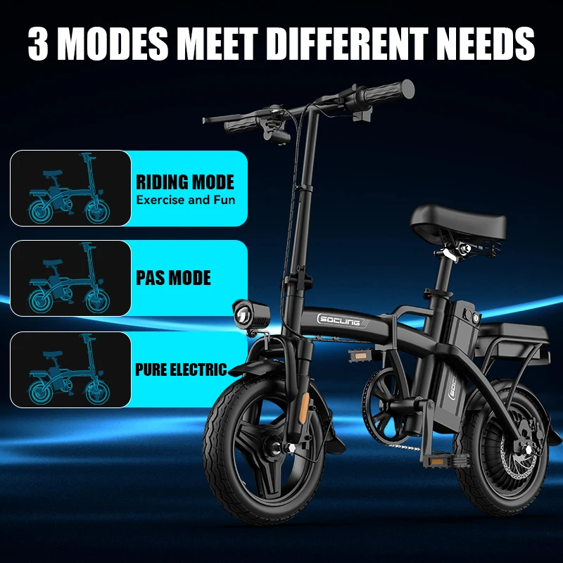 14'' G11-Foldable Commuter Ebike 500W Motor Removable Battery Max 19.9MPH Dural Disc Brake with 4 Shock Absorption Mini Electric Bicycle for Adults,College Students, Commuters & Urban Riding E-Bike image 3