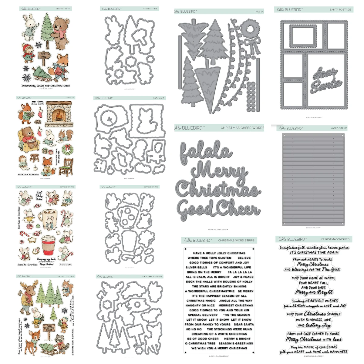 

Merry Christmas Cheer Words Die Cutting Dies Clear Stamps Embossing DIY Scrapbook Diary Greeting Card Decoration Template