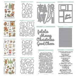 Merry Christmas Cheer Words Die Cutting Dies Clear Stamps Embossing DIY Scrapbook Diary Greeting Card Decoration Template