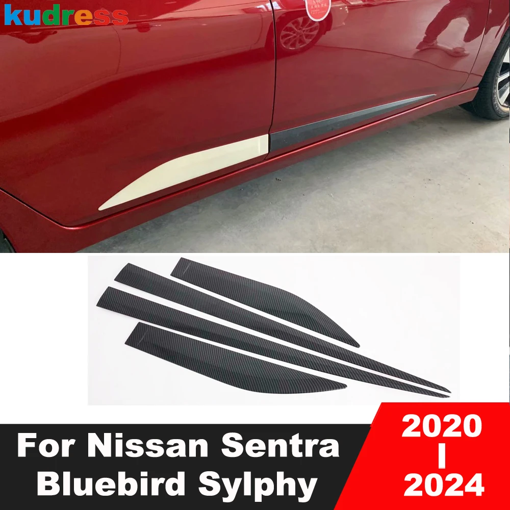 

Отделка кузова, молдинг на боковые двери для Nissan Sentra Bluebird Sylphy 2020 2021 2022 2023 2024 углеродный автомобильный отпариватель МОЛДИНГ ПОЛОСА аксессуары