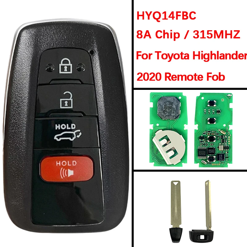 

CN007331 Aftermarekt Smart Proximity Fob P/N 8990H-0E020 315 МГц 8A чип P4 AA HYQ14FBC для Toyota Highlander 2020 2021