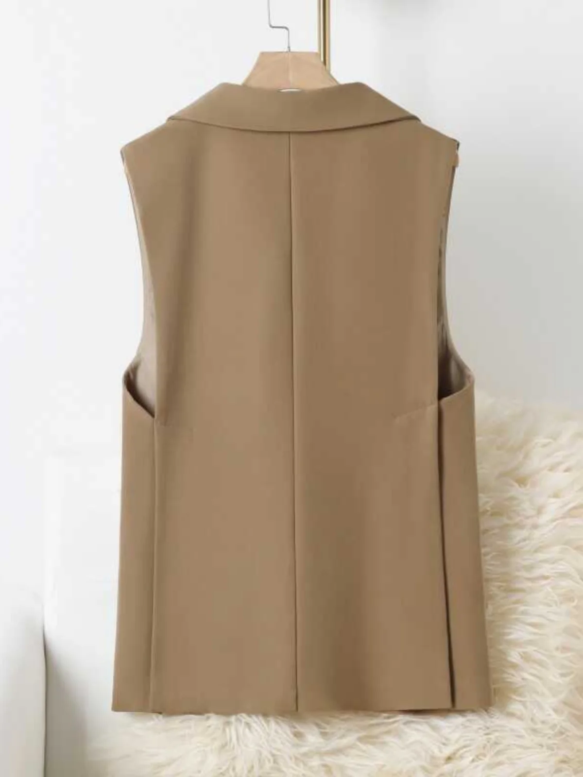 Faionable Ladies' Suit Vest Svel Outerwear Spring Autumn New Sle Ele Trendy ket Design Polyester Fiber