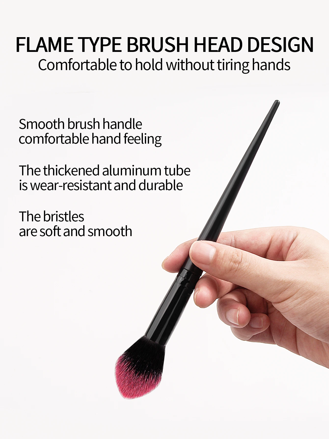 Pennello per sfumare evidenziatore professionale per trucco viso Pennello per fard con manico lungo Pennello per correttore Strumenti per trucco di bellezza