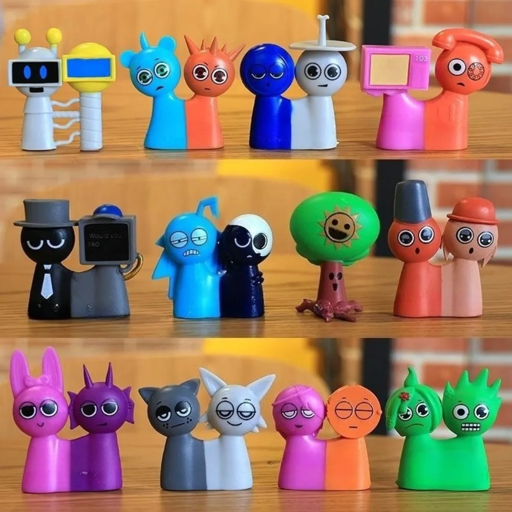 

New Conjoined Variation Sprunki Action Figure Toy Cartoon Game Merchandise Wenda Figures Model Dolls for Fans Birthday Gift