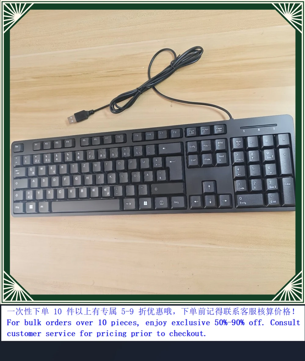 K49 German QWERTZ Layout USB Wired Keyboard For Generic Universal Laptop Desktop Office Foreign Language Keyboard (008)