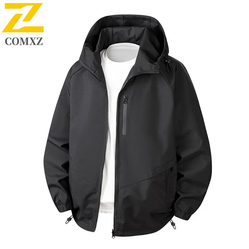 Men's Casual Jacket Trendy Versatile Two Sides That Can Be Worn Windproof Waterproof Hooded Jacket Outdoor Camping Hiking Jacket