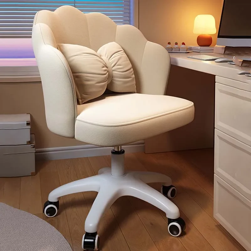 Supporto per sedia da ufficio con braccioli in velluto, girevole, pigra, comoda sedia per computer, design carino e moderno, mobili da salone Sillas De Oficina