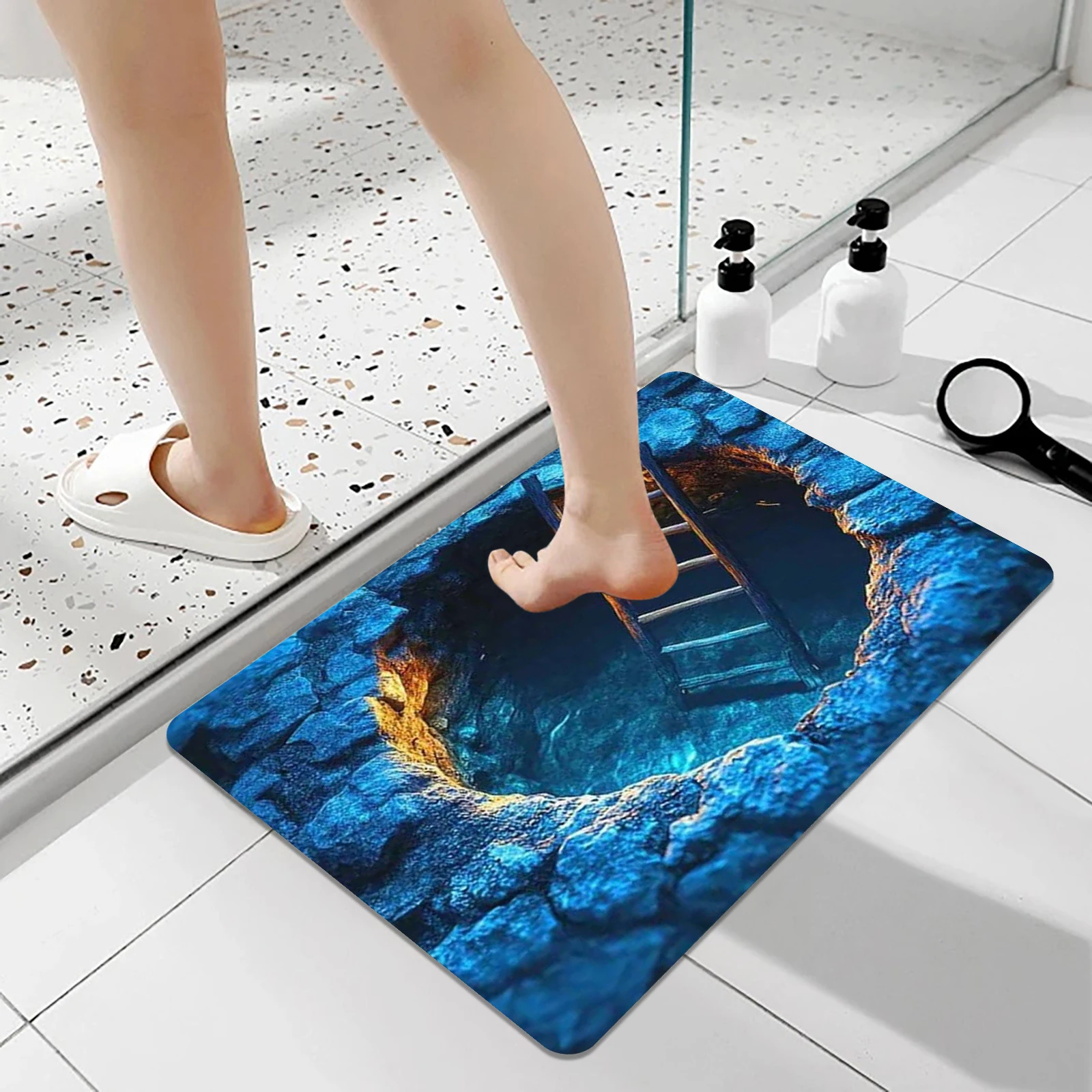 3D Optical Illusion Rug Washable Illusion Carpet for Door Entrance Living Room