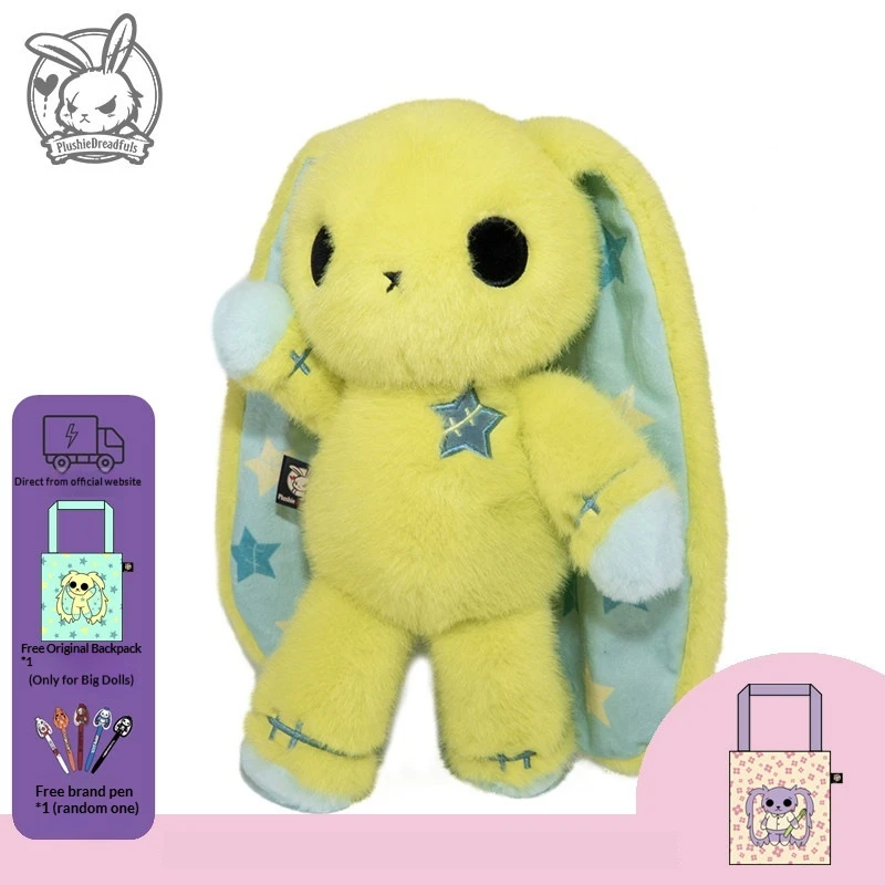 Plushie Dreadfuls Echo Bunny Plushie Soft Lime Green Long Ears Star Print Stuffed Toy Collectible Decor Gift For Adults
