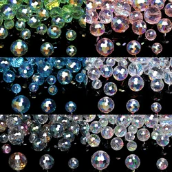 6/8/10mm 30/40/50pcs Multicolor Austria Glass Faceted Round Loose Spacer Beads for Necklace Jewelry Making Crafts Accessories
