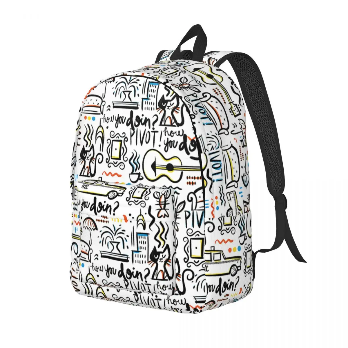 Friends TV Show Backpack Middle High College School Student Cartoon Graffiti Bookbag Teens Daypack Hiking