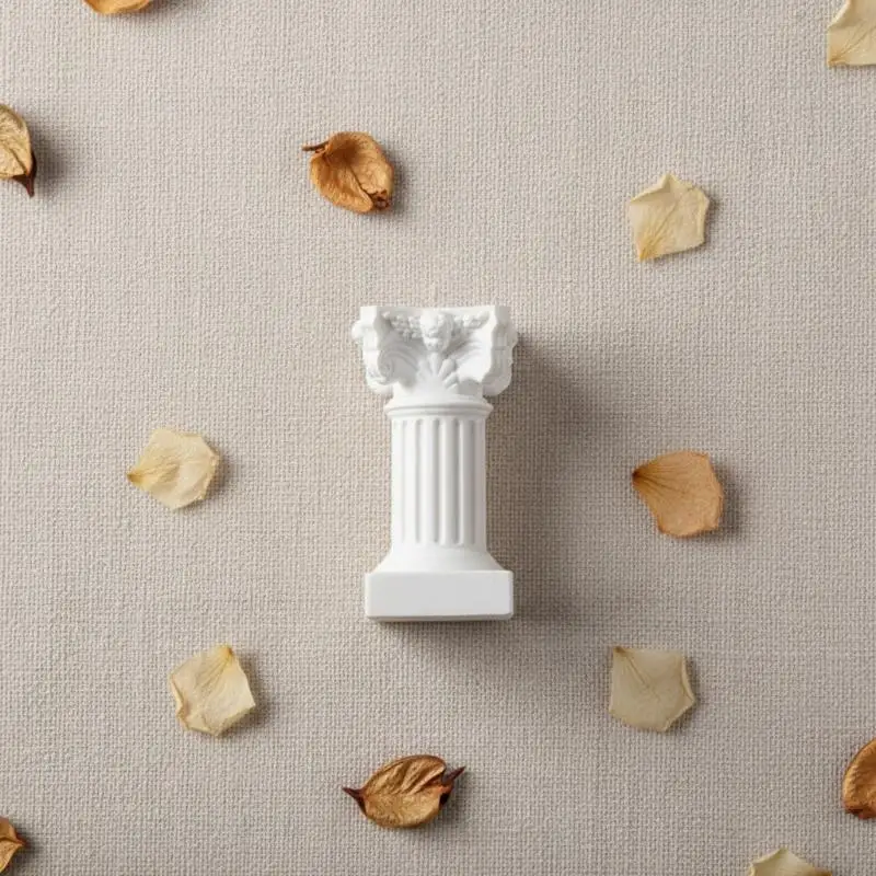 Roman Pillar Greek Column Statue Candlestick Stand Miniature Pedestal Retro Resin Sculpture for Bookshelf Display Home Art
