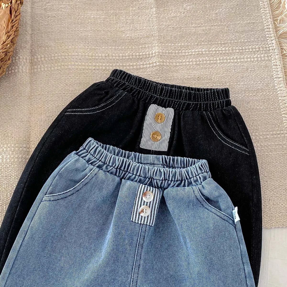 Korean Style Baby Boys Pant Plain Infant Jeans 0-3 Years Old Newborn Baby Bottom