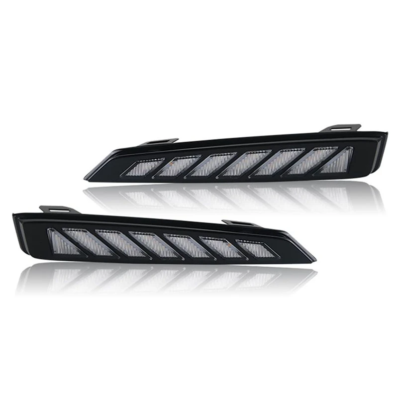 

2Pcs Car LED Daytime Running Light Fog Lamp DRL Yellow Turn Signal Light For Geely Atlas PRO 2019 2020 2021