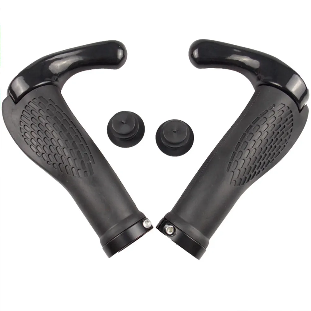 1Pair Ergonomic Mountain Bike Handle Grips Non-Slip Wear Resistant Aluminum Lock Catch for Long Ride Comfort Cycling