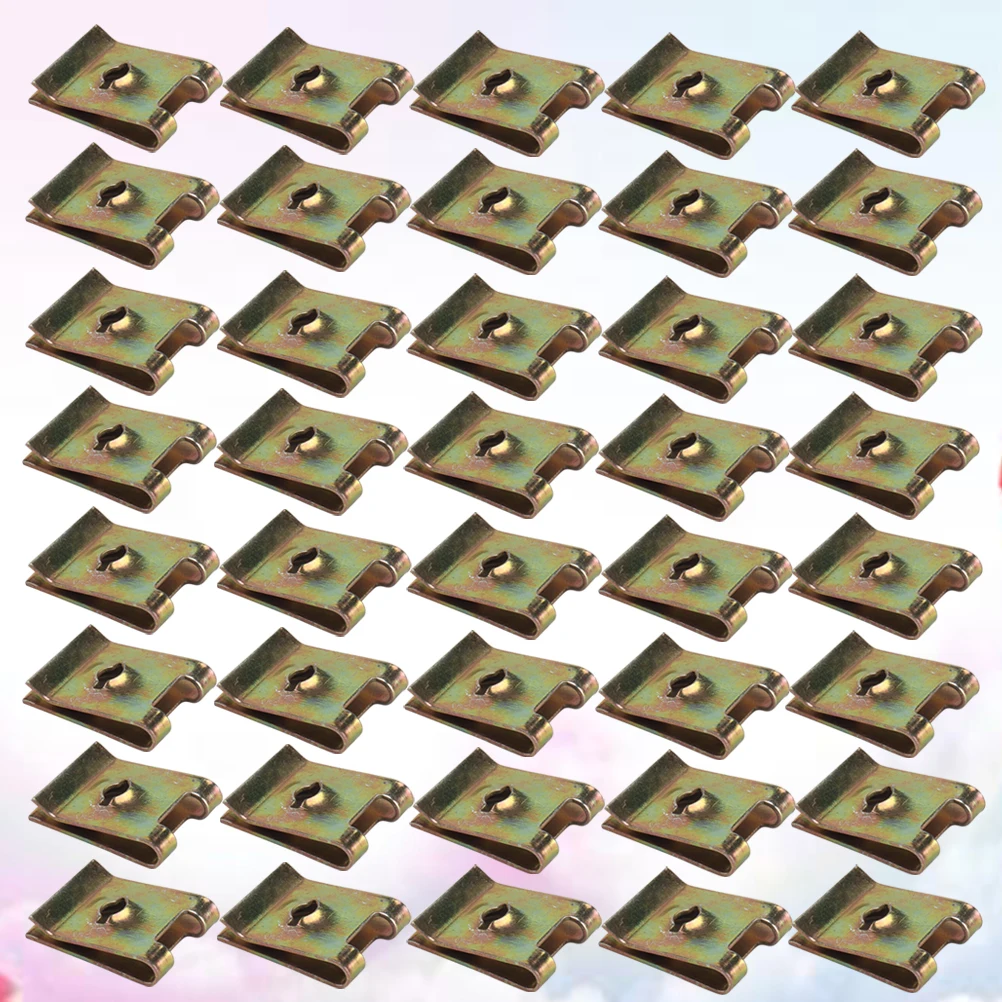 

50pcs Manganese Steel U Nut Fasteners Spire U Clips Motorcycle Fairing Bodywork Panel Bumper Dashboard Wire Cable