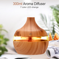 Wood Grain Ultrasonic Air Humidifier Aroma Essential Oil Diffuser Home Car Desktop Mist Maker Small Air Conditioning