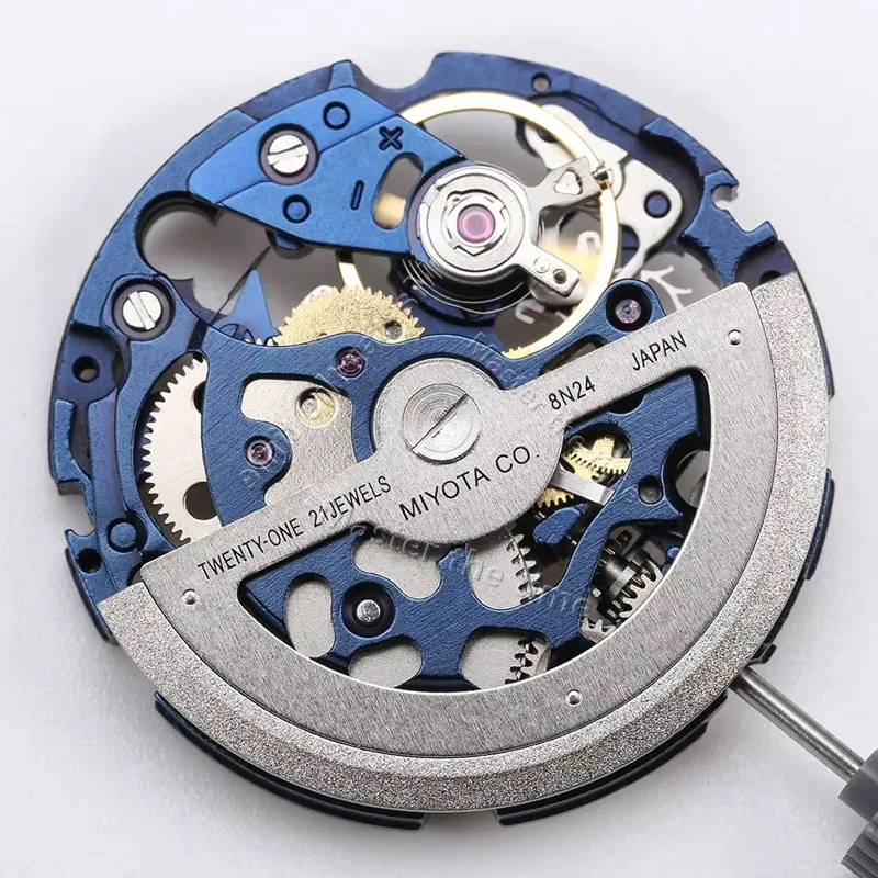 8N24 Movement  8N24 Movement Automatic 3 Hand Automatic and hand winding Skeleton Stop second device Size 11 1/2'''