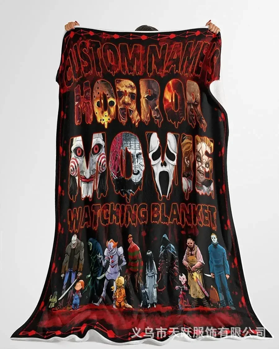 New custom Halloween horror blan ket sofa cover bl anket flannel blan ket digital print bla nket