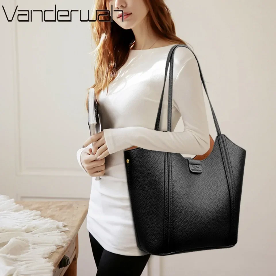 

Casual Tote Bag For Women High Quality Leather Shoulder Bags Ladies Luxury Purse Female Handbag Messenger Commuting Sac A Main