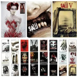 Saw Movie Poster  Tin Sign Plaque Metal Plate Retro Wall Art Decortion for Man Cave Club Room Bar Stickers