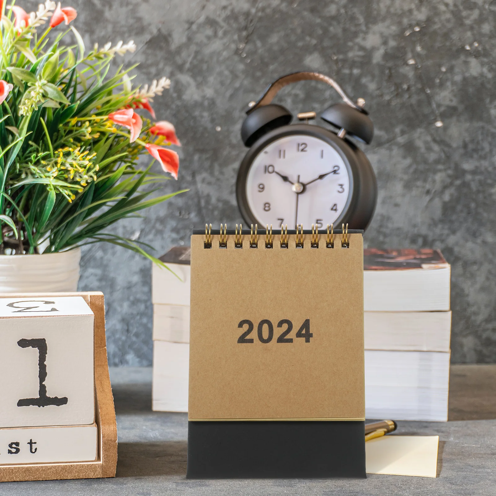 Desk Calendar Stand up Flip for Office Standing Table Calendars Small Number Diary