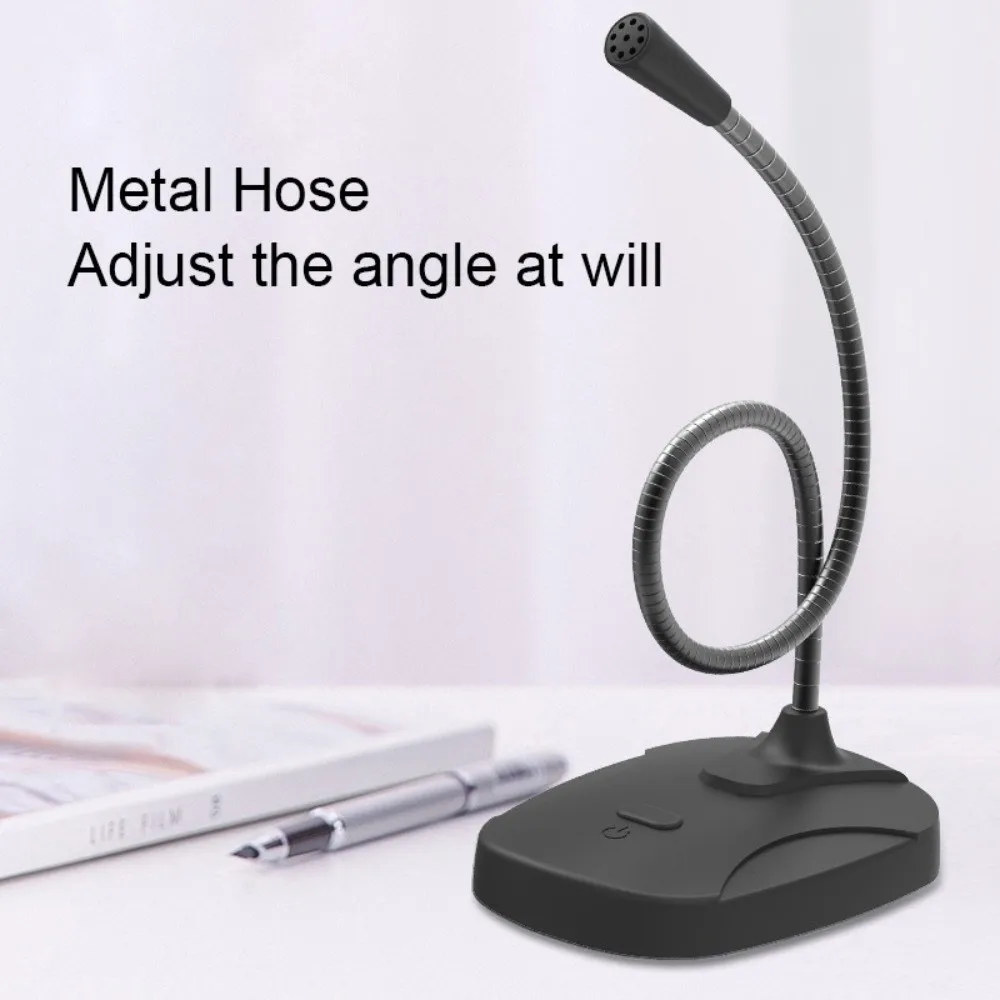 

Adjustable Hose USB Desktop Microphone Hi-Fi High Fidelity Noise Cancelling PC Computer Mic Gooseneck Design Wired Connection