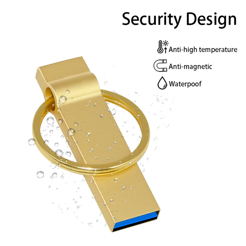 금속 USB 플래시 드라이브, 고속 파일 전송 플래시, USB 3.0, 휴대용 방수 메모리 스틱, 노트북용, 128GB, 64GB, 16GB