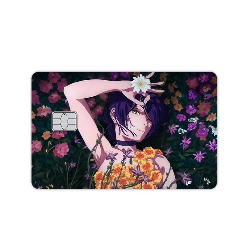 Anime C-Chainsaw Man Cartoon Cute Diy Credit Card Skin Stickers Film Cover for Bank Visa Access Debit IC Card Protective Decals