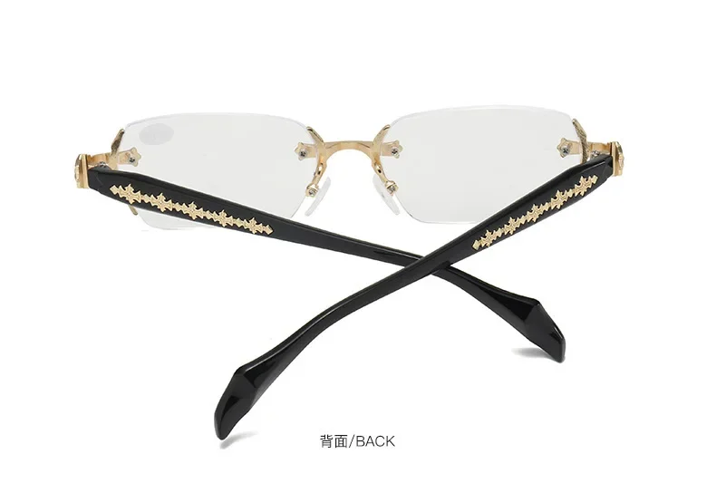 Anti Blau Licht Randlose Lesebrille Mode Frauen Männer Diamant Cut Rand Presbyopie Brillen Anti-müdigkeit Brillen – Detail 15
