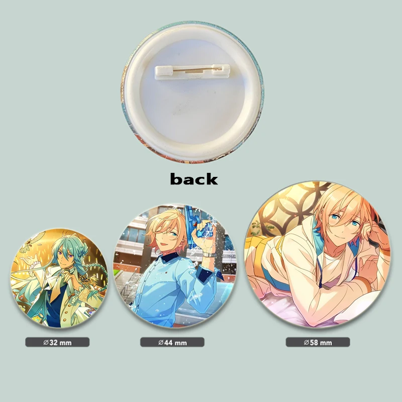 Wataru Hibiki Eichi Tenshouin Tori Himemiya Pin untuk ransel bros plastik bulat hadiah lencana tokoh kartun kreatif