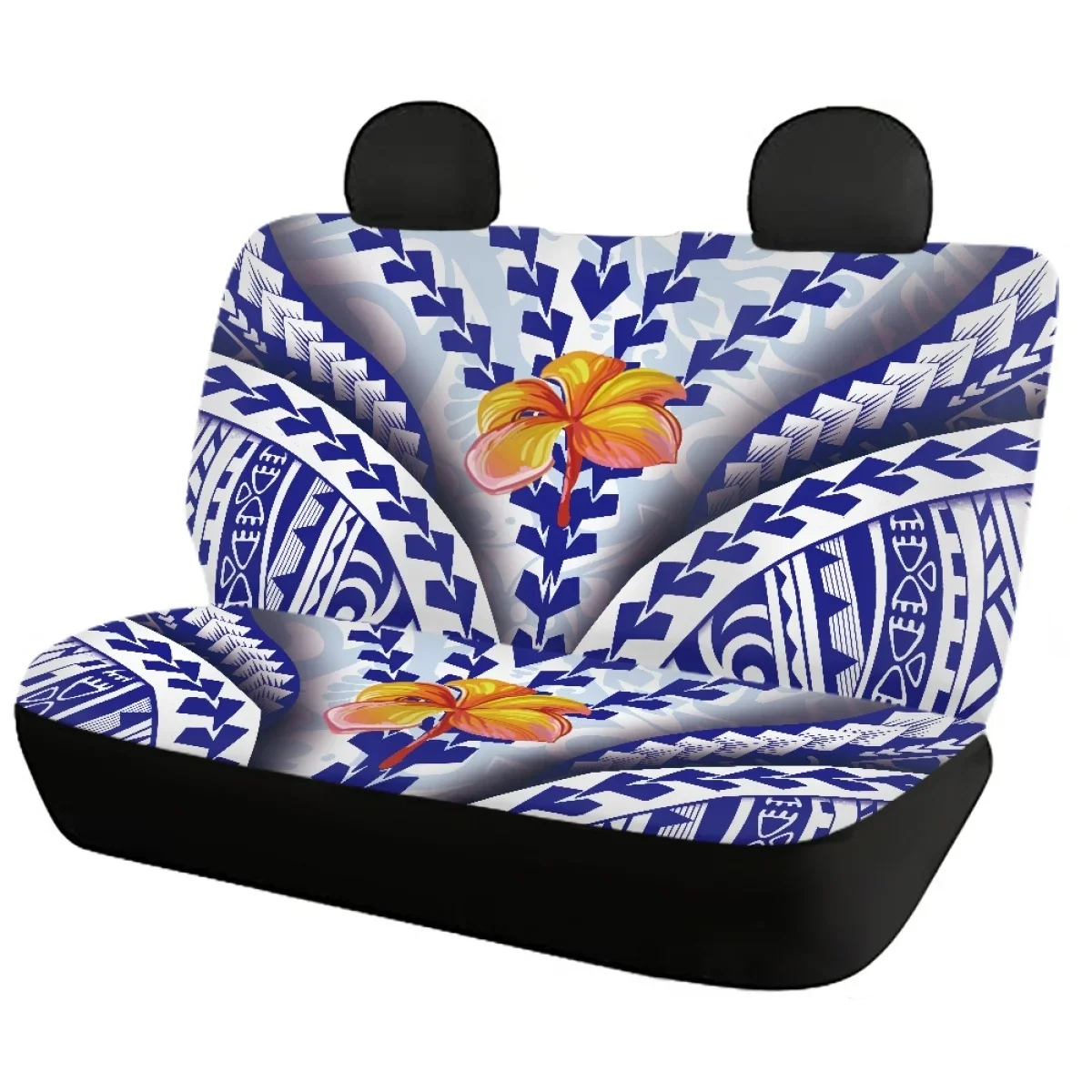 Durable Anti-Slip Car Protector Frangipani Tribal Tattoo Design Women Car Front and Back Seat Cover Utility Vehicle Seat Covers