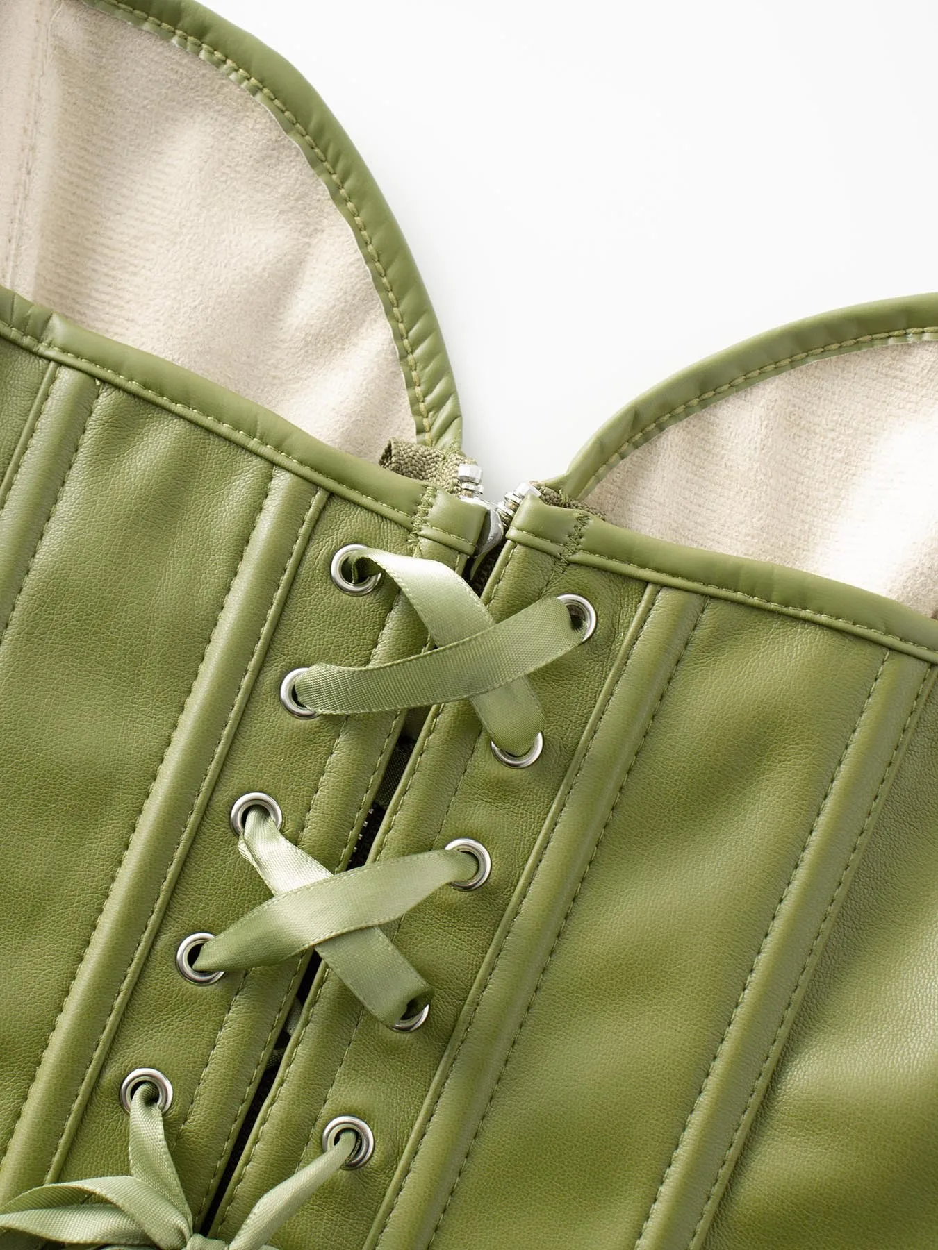 مشد تنحيف مثير بسحاب من جلد البولي يوريثان من كورت بانك للنساء على شكل علوي