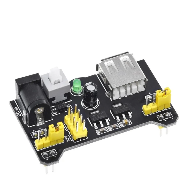 Venda diária 10 peças para mb102 kit de módulo de fonte de alimentação de placa de ensaio 2 vias 3.3v 5v para mb102 kit de conjunto de módulo de placa de ensaio