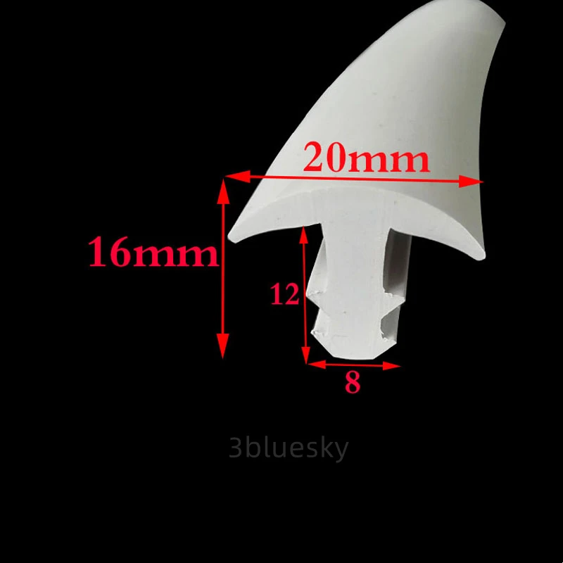 

Gap Cover EPDM Rubber T Strip Glass Metal Wood Edge Encloser Shield Car Cable Solar Photovoltaic Panels Seals 20x16mm White
