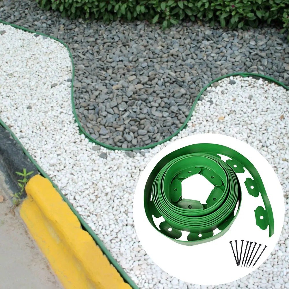 5/10M Landschap Rand Kit Vaste Tuinbarrière Gazon Gras Plastic Rand Rand Rand Rand Tuin Rand Spoel voor Gazon Yard Pathway