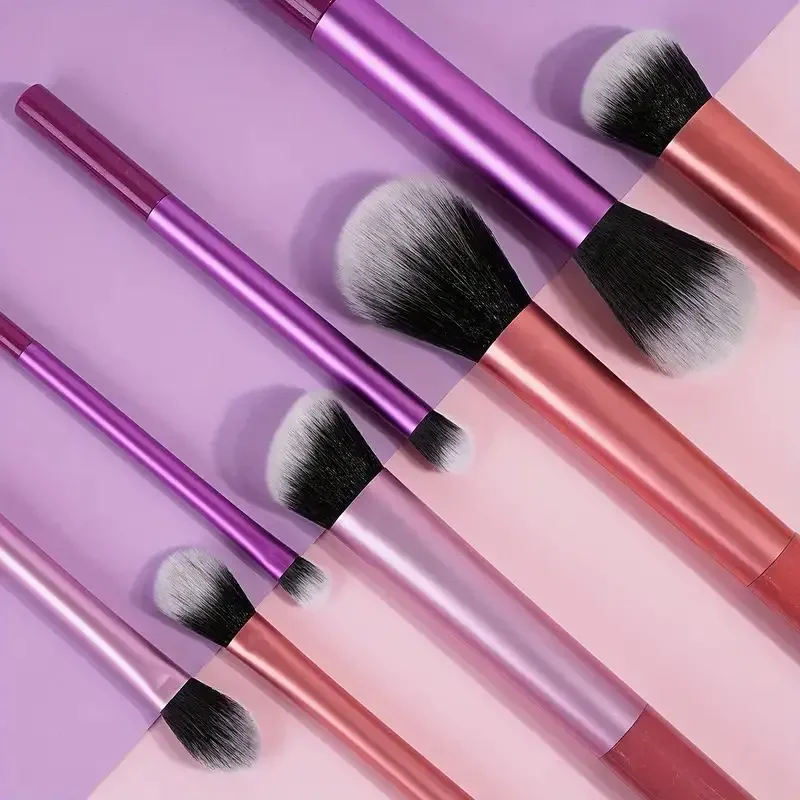 Conjunto de pincéis de maquiagem profissional, 8 peças, cabelo sintético macio e premium, sem crueldade, fácil de limpar, base, blush, sombra, cosméticos