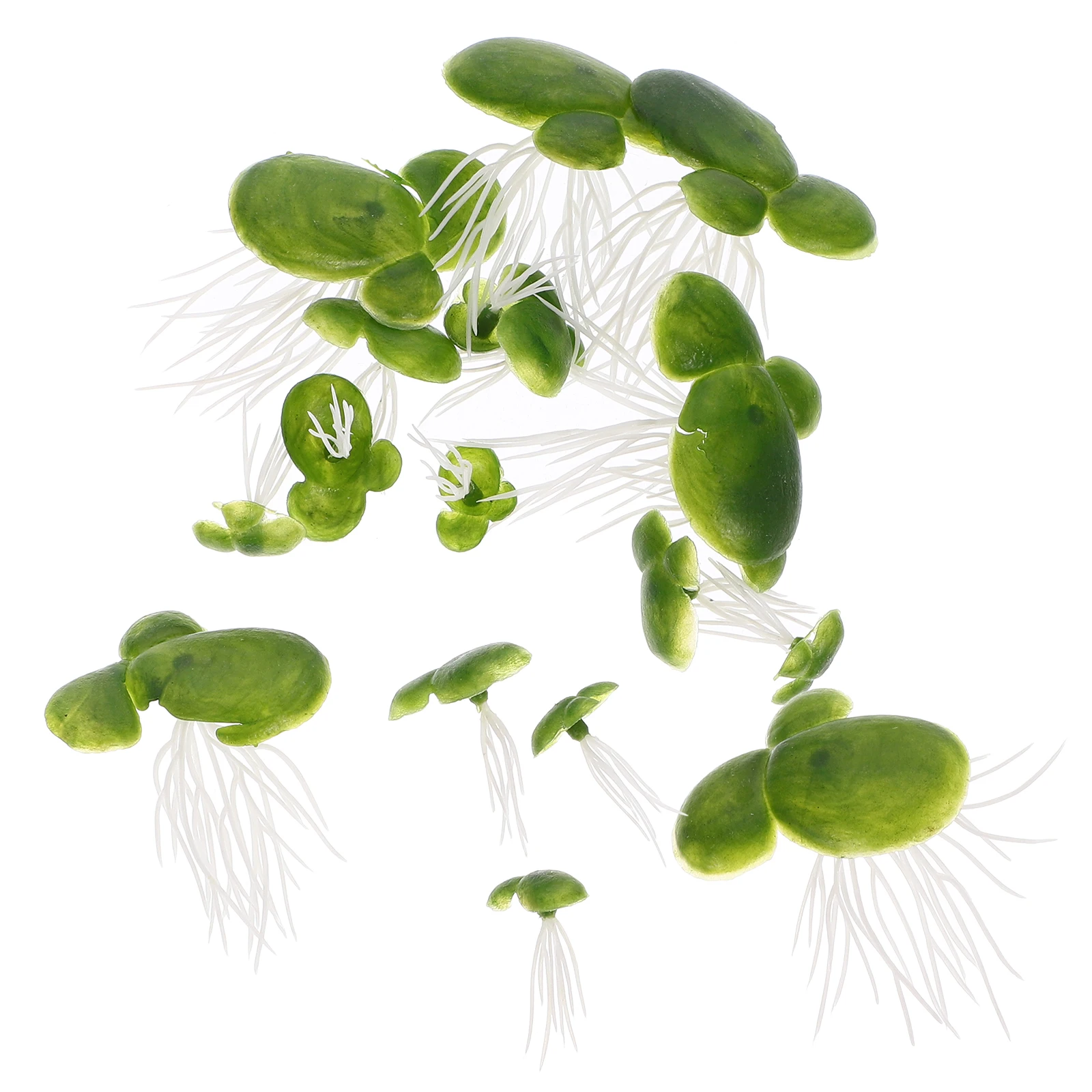 

18 Pcs Artificial Plants Aquarium Floating Tank Duckweed Decor Landscape Miniature Plants Fish Tank Accessories PVC Material