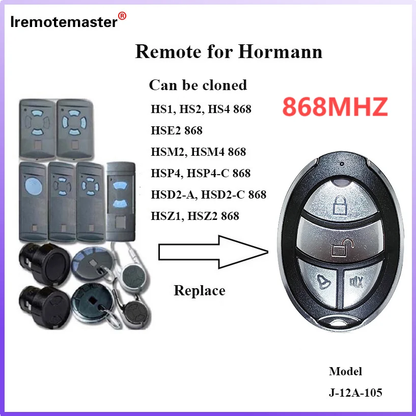 For Hormann Marantec 868MHz Remote Control Garage Door Control HSM2 HSM4 HSE2 HSE4 HS1 HS2 HS4 HSZ1 HSZ2 Digital