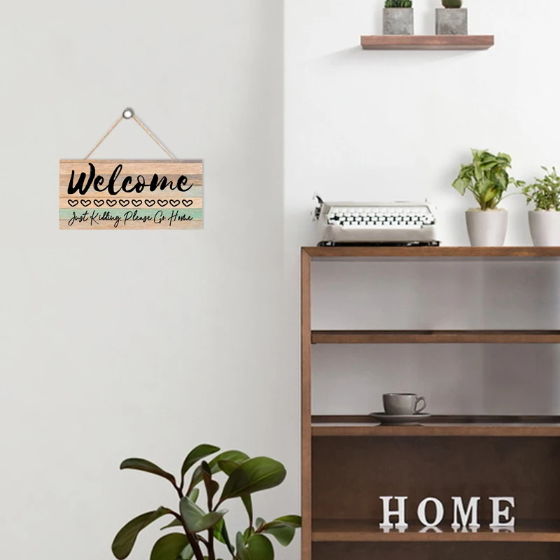 Rustic Welcome Wall Hanging Decor Wood Art Plaques Sign Door Sign for Home Living Room Decor