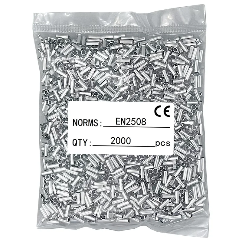 500–2000 Stück Kabelendklemmen aus reinem Kupfer, röhrenförmige Crimpklemmen EN0308 7508 1508 2508 4009 6012, nicht isolierte Kabelverbinder – Detail 9