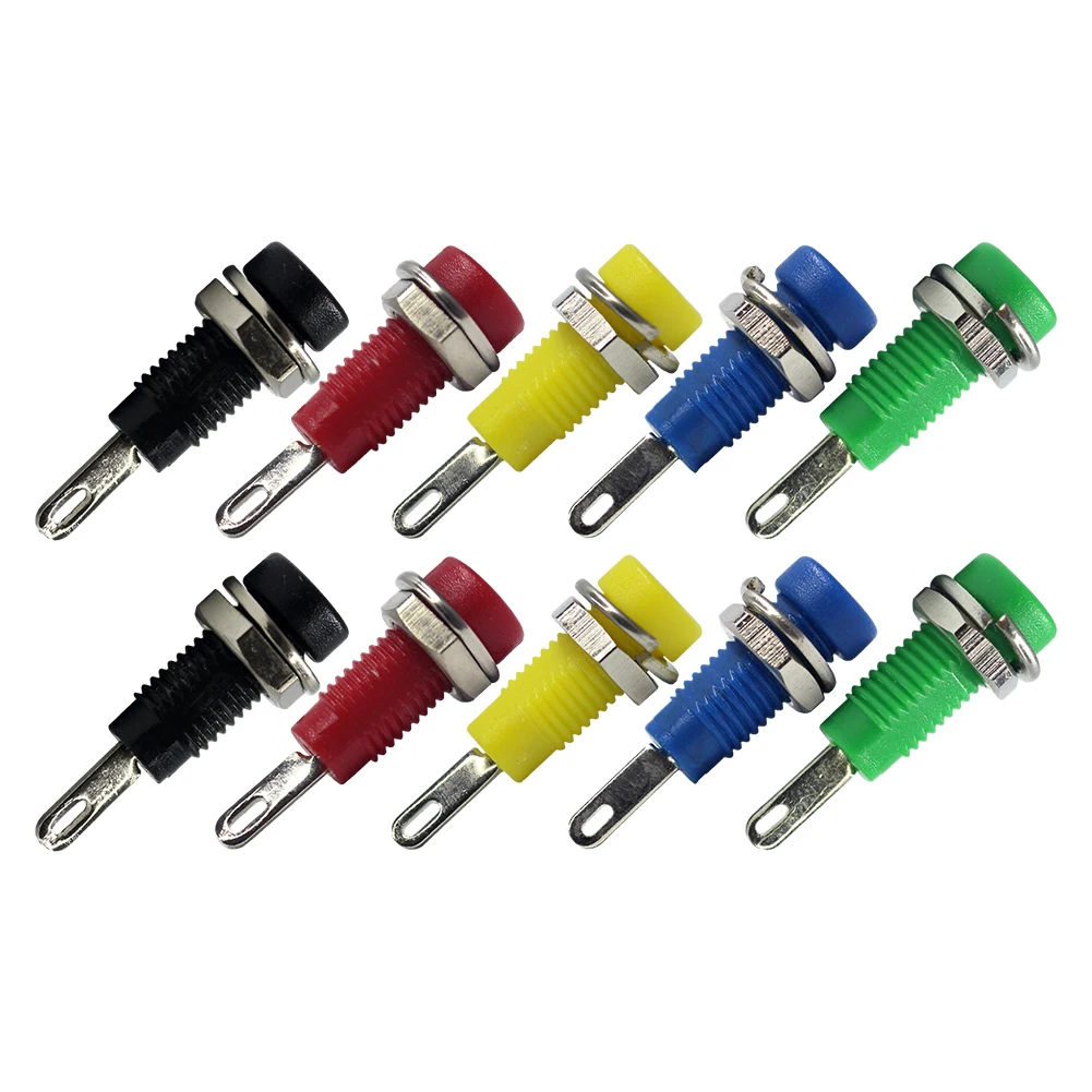 10PCS Nickel-Plated Banana Socket Binding Post for Use with Multimeters Oscilloscopes and Other Test Instruments